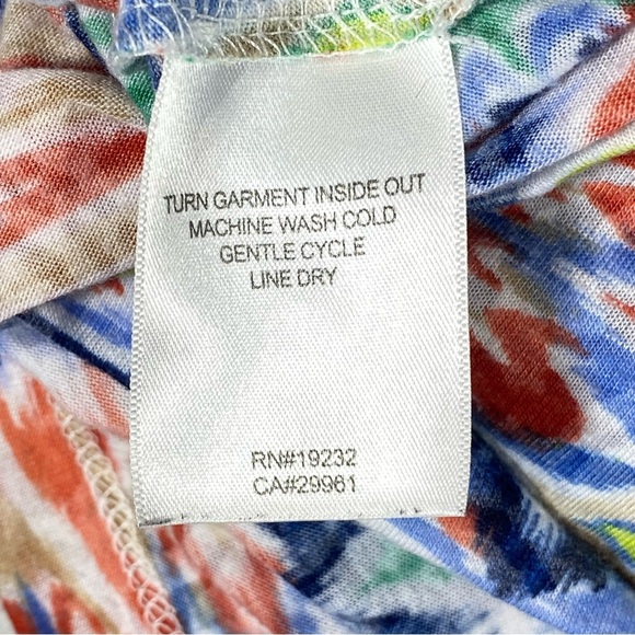 Alfred Dunner Patchwork Shirt Women's PM Multicolor V Neck Metal Stud Classic - Picture 11 of 13